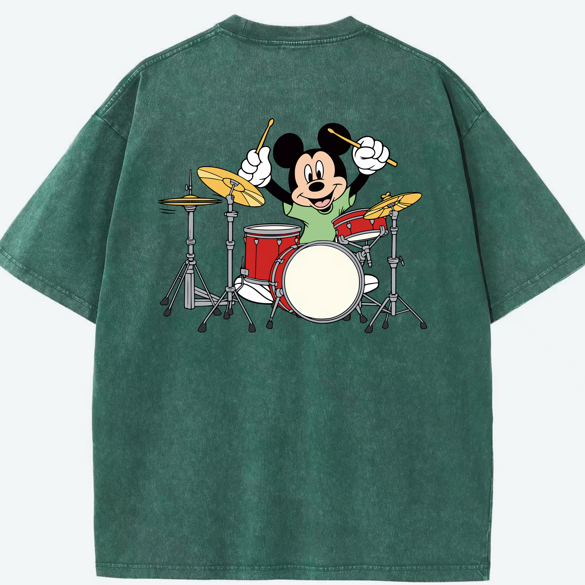 （画像用） ミッキーマウス Mickey Mouse 綿100% ヴィンテージ風 半袖Tシャツ（背面プリント）
